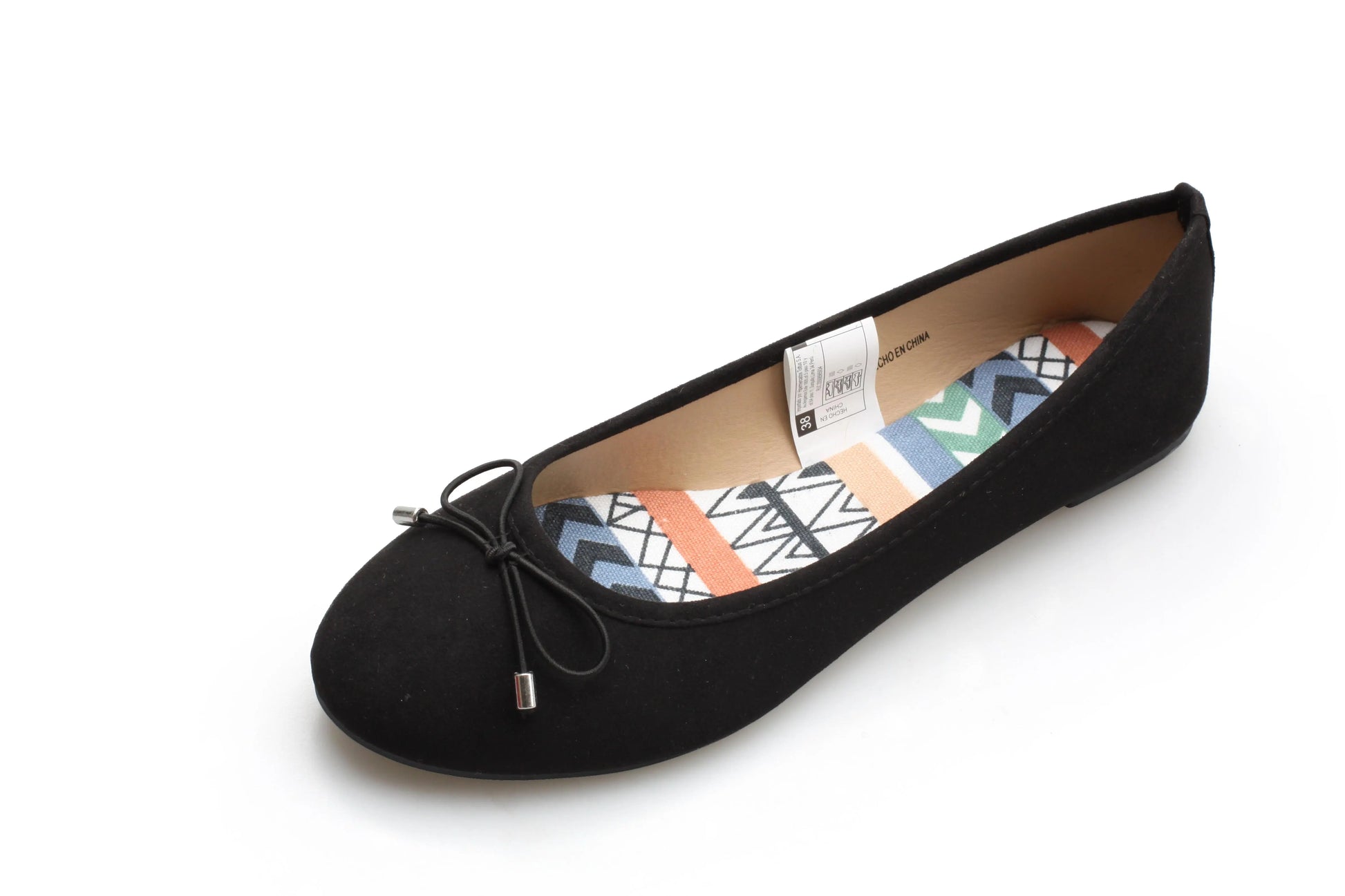 fashion basic fabric upper popular printing soft insole elastic bow flat ballrina shoes My Store