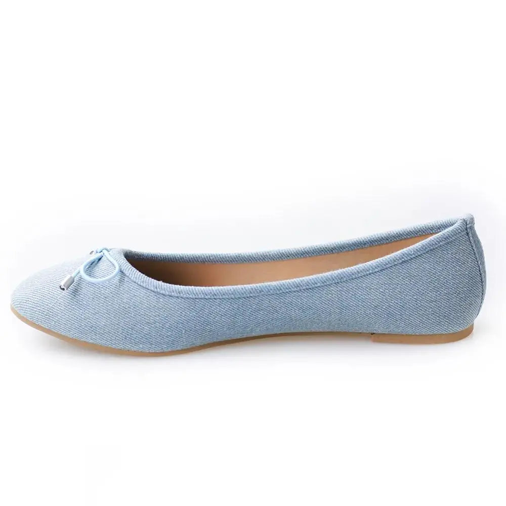 fashion basic fabric upper popular printing soft insole elastic bow flat ballrina shoes My Store