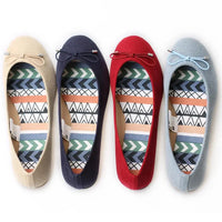 fashion basic fabric upper popular printing soft insole elastic bow flat ballrina shoes My Store