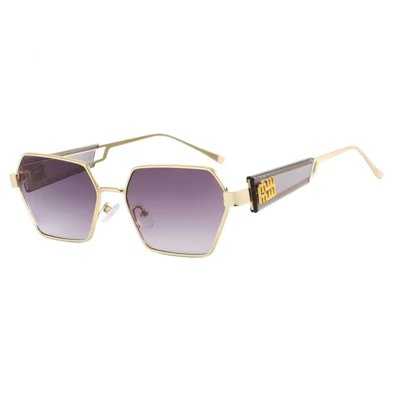 High Quality Rectangle Sunglasses Women Metal Frame Glasses Fashion Designer Vintage Eyewear UV