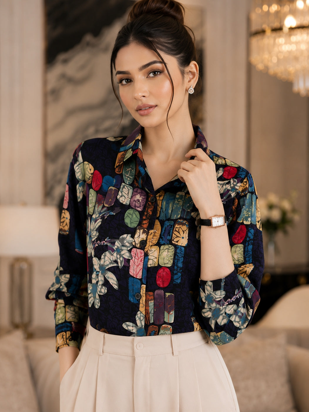 Fashion Women's Casual Shirt Tops Loose Long Sleeve Blouse Natalia Home Fashion    Natalia Home Fashion