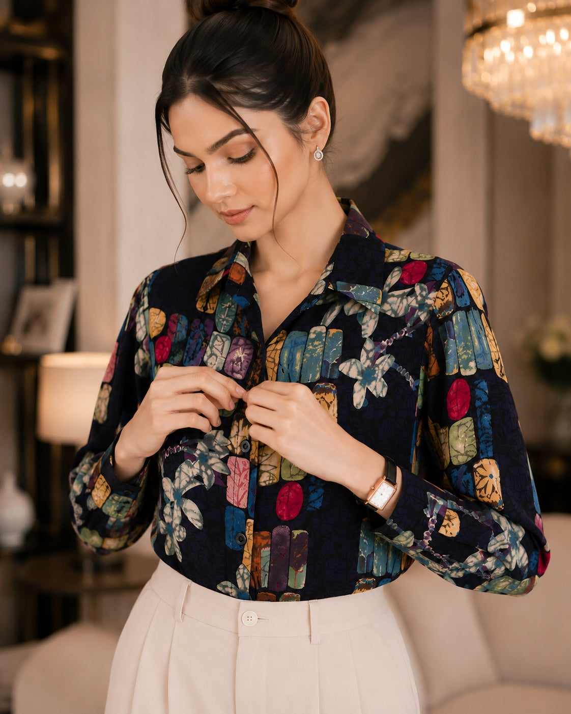 Fashion Women's Casual Shirt Tops Loose Long Sleeve Blouse Natalia Home Fashion    Natalia Home Fashion
