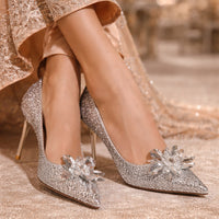 Princess Crystal Wedding Shoes Female Bridal Shoes Rhinestone High Heels