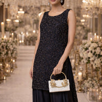 Flower Acrylic Dinner Bag, Single Shoulder, Oblique Cross, Wedding Banquet Handbag