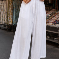 Casual Baggy Wide Leg Trousers Women Summer Thin Comfy Breathable Ankle Length Pants Vintage Loose Cotton Linen Straight Pants