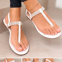 Fashion women  Rhinestone Clip Toe Strap Casual Sandal Sandals