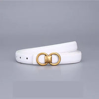 Belt Women Cow Leather Solid Color Symmetrical Buckle Waistband Jeans Dress Ladies Accessories Handmade