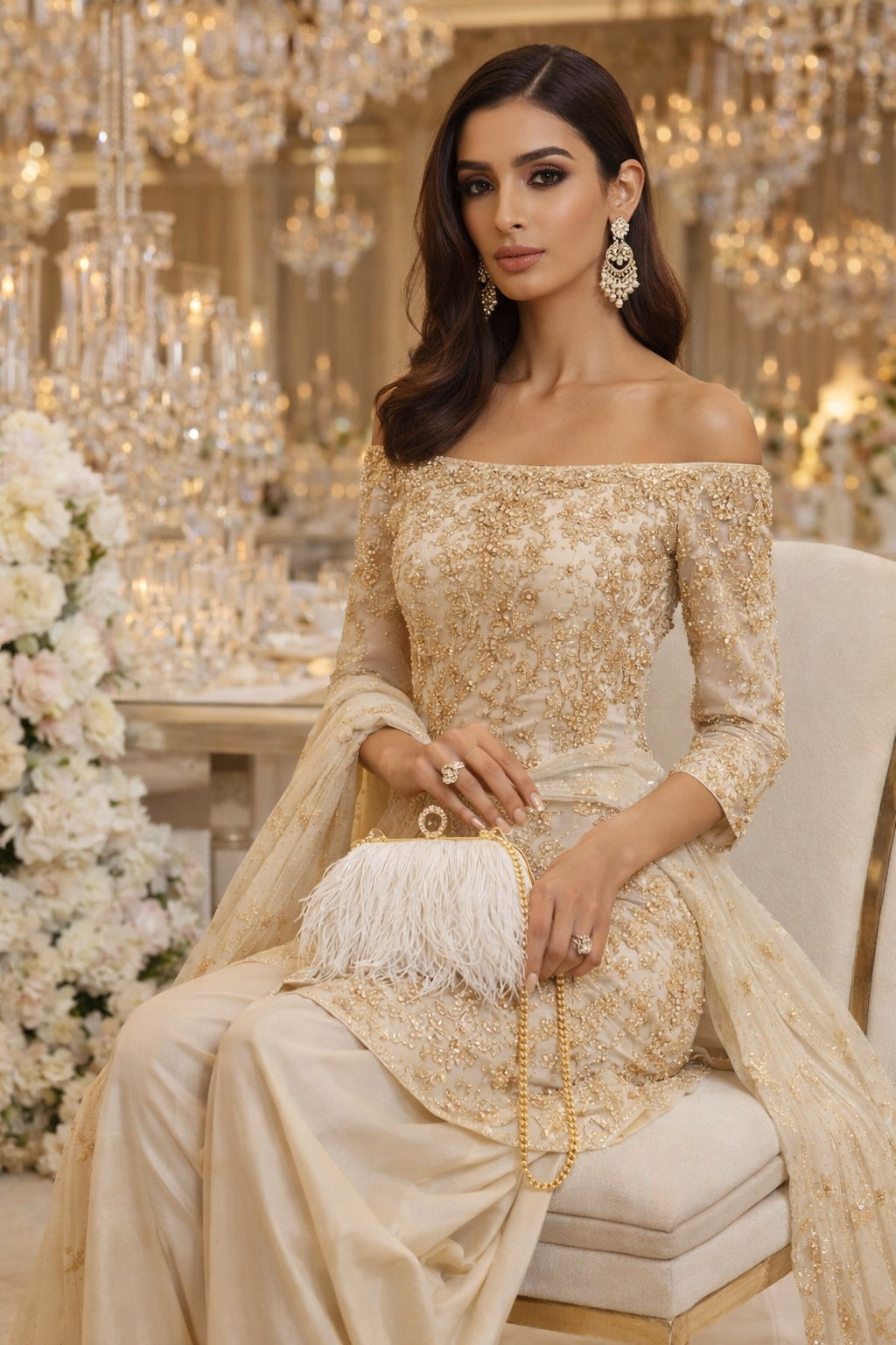 Women Ostrich Feather Clutch Purse Evening Bag Handbag Fluffy Purse Clutch Feather Evening Handbag For Wedding Anniversary Party